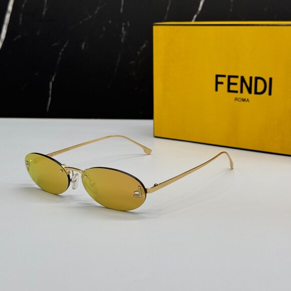 NEW FENDI FE4075US 30L GOLD SUNGLASSES WOMEN FENDI - Picture 1 of 14